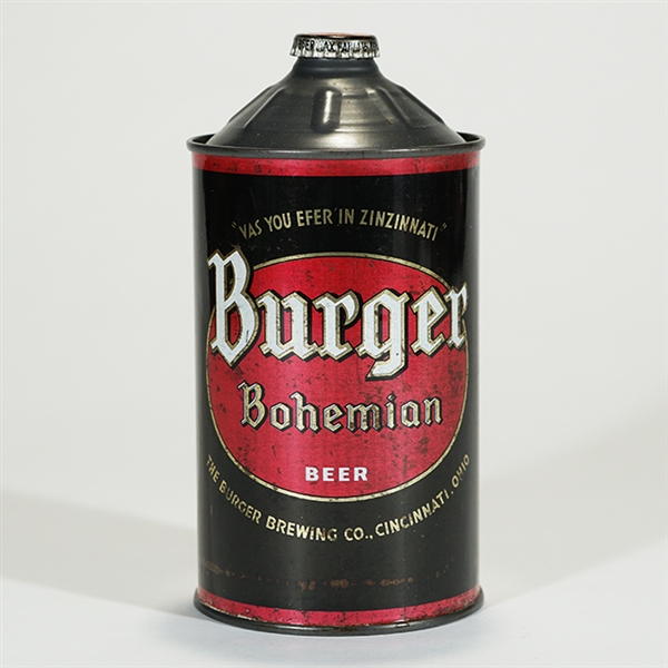 Burger Bohemian Quart Cone Top Beer Can 204-12