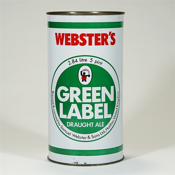Webster Green Label Draught Ale 5 Pint Can