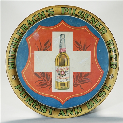 Muehlebach Pilsener Special Brew Pre-prohibition CURVED Rim Pie Tray