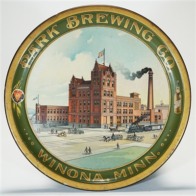Park Brewing Pre-prohibition Factory Scene Advertising Tray