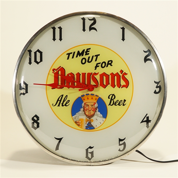 Dawsons Ale Beer Advertising Clock