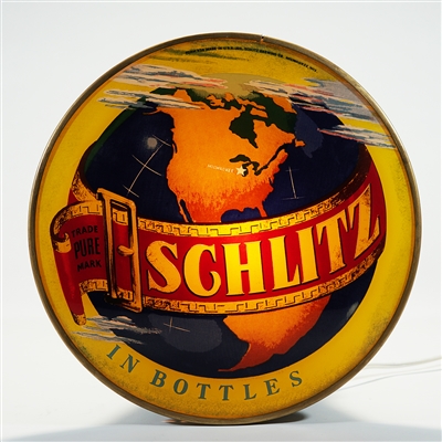 Schlitz In Bottles World Globe ROG Illuminated Sign