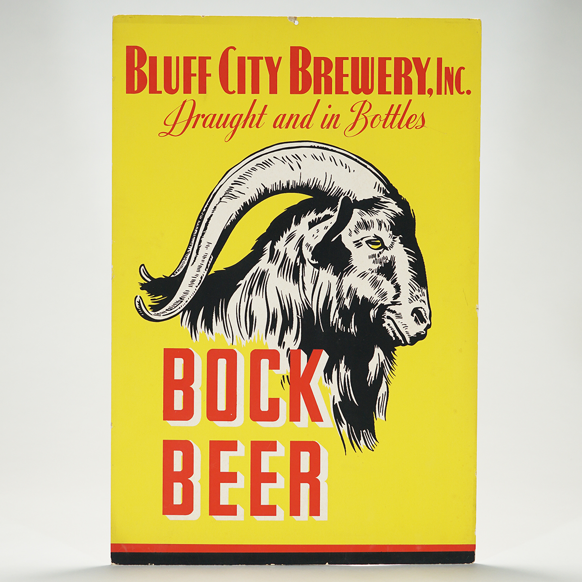 Bluff City Bock Beer Easel Back Sign
