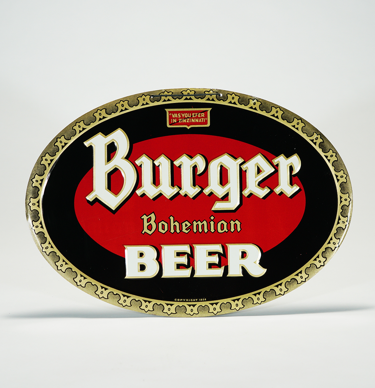 Burger Bohemian Beer Embossed Tin Sign