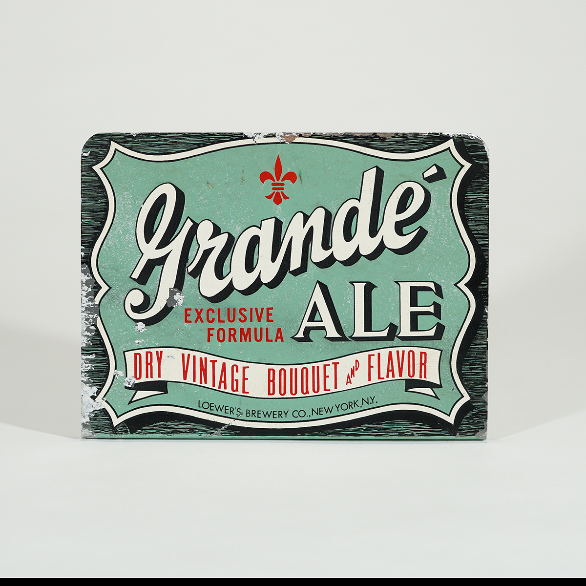 Grande Ale Tin Flange Sign Loewer Brewery