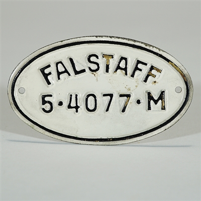 Falstaff Tin Identification Plate