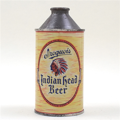 Iroquois Indian Head Beer Cone 170-10 -NEAR PERFECT TOUGHER HP-