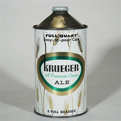 Krueger Premium Cream Ale Quart Cone Top 213-15 -SHARP-