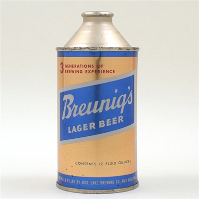 Breunigs Beer Cone Top 154-12 -TOP CONDITION-