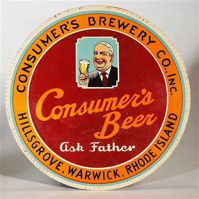 Consumners Brewery Ask Father Tin Sign