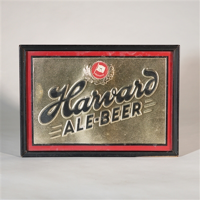 Harvard Ale Beer Embossed Foil Cardboard Sign