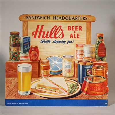 Hulls Beer Ale Sandwich Headquarters Diecut Sign