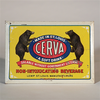 Lemp Cerva Soft Drink Prohibition TOC Sign