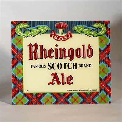 Rheingold Scotch Brand Ale ROG Sign -NOS-