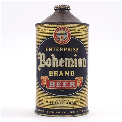 Bohemian Brand Beer Quart Cone Top ACTUAL USBC 203-15