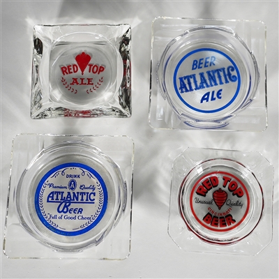 Atlantic Brewing Red Top Brewing Glass Ash Trays 