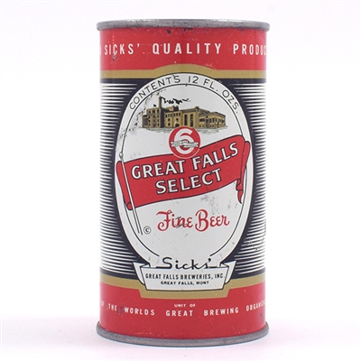 Sicks Great Falls Select Beer Flat Top 74-20