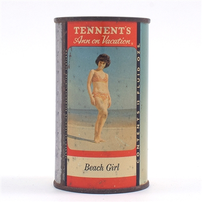 Tennents Lager Lovely ANNE ON VACA BEACH GIRL Scottish Flat Top