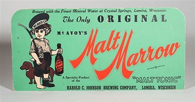 Johnson Brewing Malt Marrow Cardboard Sign