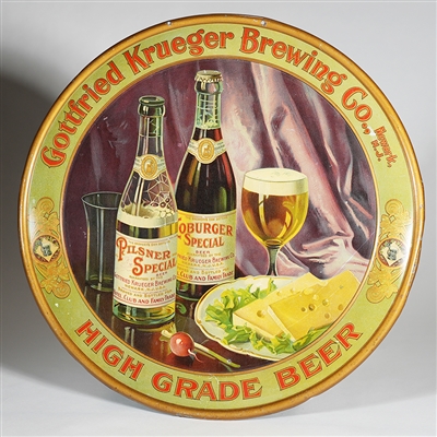 Gottfried Krueger Pilsner Coburger High Grade Beer Tin Sign