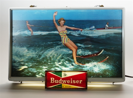 Budweiser Women Water Skiing Illuminated Sign