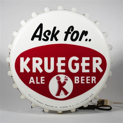 Krueger Ale Beer Illuminated Bottle Cap Sign