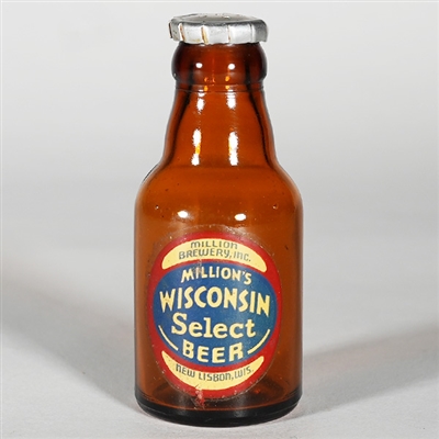 Million Brewery Wisconsin Select Beer Mini Steinie Bottle