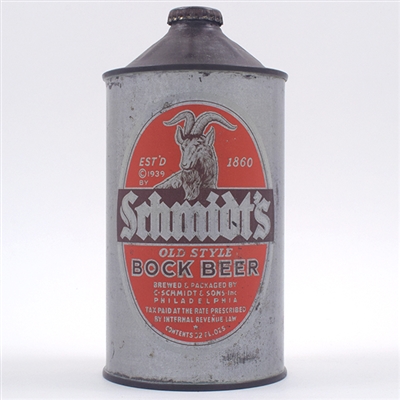 Schmidts BOCK Beer Quart Cone Top 219-9 RARE