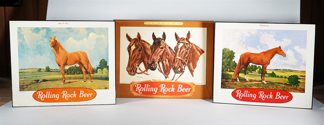 Rolling Rock Horse Theme 3 Signs 