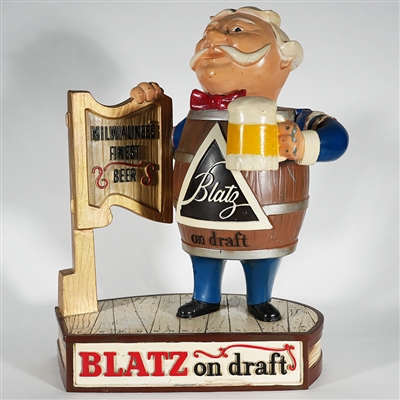 Blatz Milwaukees Finest Beer On Draft Back Bar Statue 