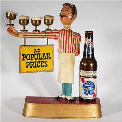 Pabst Waiter With Four Mugs Back Bar 