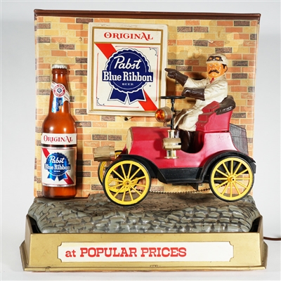 Pabst Popular Prices Vintage Car Lighted Moving Sign 