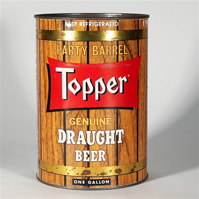 Topper Genuine Draught Beer Party Barrel Gallon Can 