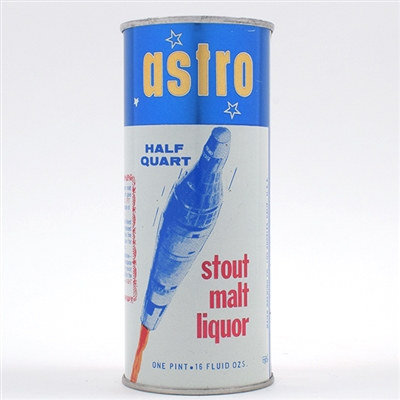 Astro Stout Malt Liquor Half Quart Flat Top 224-15 MINTY