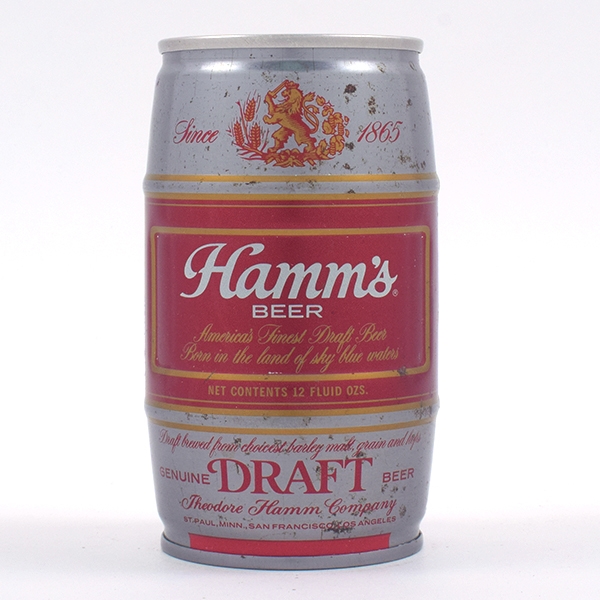 Hamms Draft Contoured Barrel Pull Tab Test Can UNLISTED