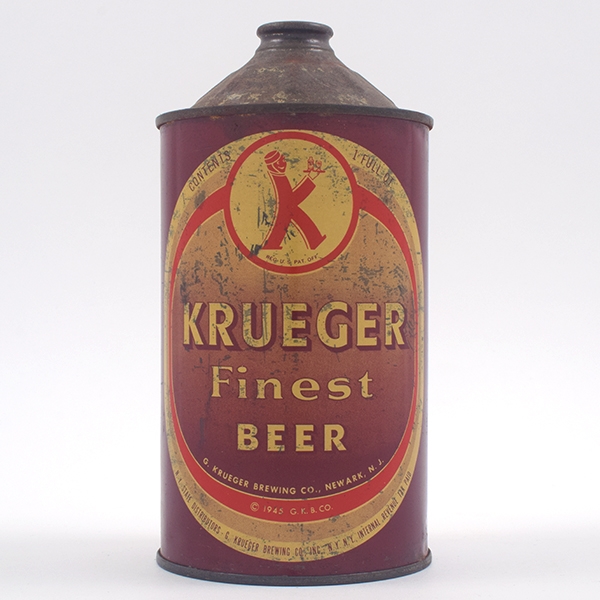 Krueger Beer Quart Cone Top GLASS AND CAN 213-18