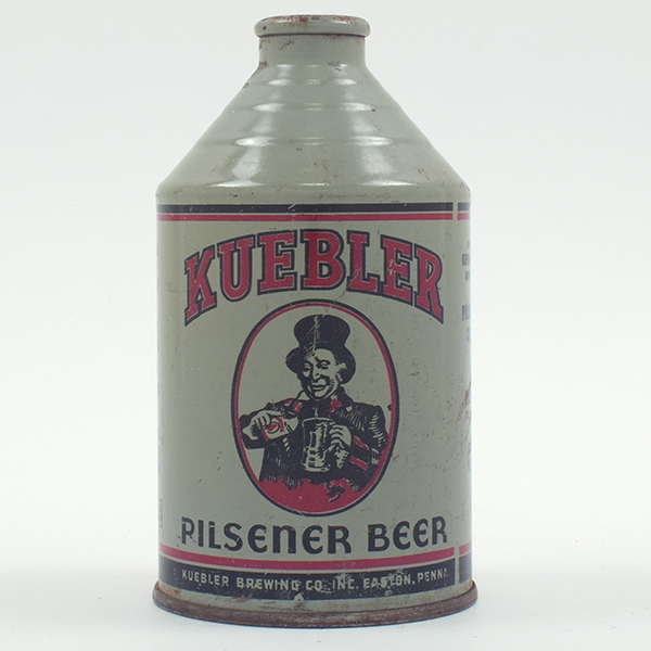Kuebler Beer GRAY Crowntainer Cone Top RARE 196-23