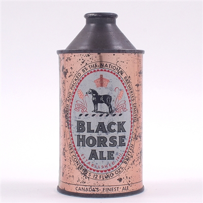 Black Horse Ale Canadian Cone Top BREWED AND PACKED