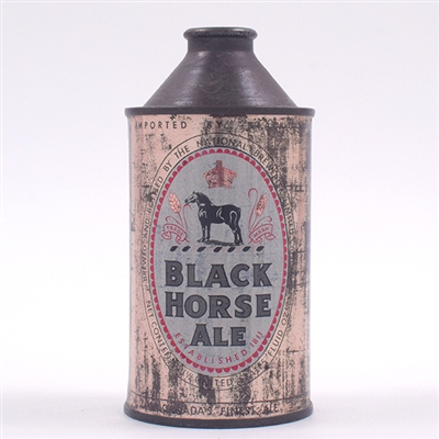 Black Horse Ale Canadian Cone Top IMPORTED AT TOP RARE