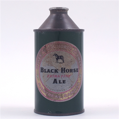 Black Horse Ale Dawes Canadian Cone Top NO FRONT MANDATORY