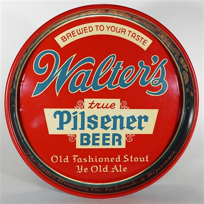 Walters True Pilsener Beer Advertising Tray