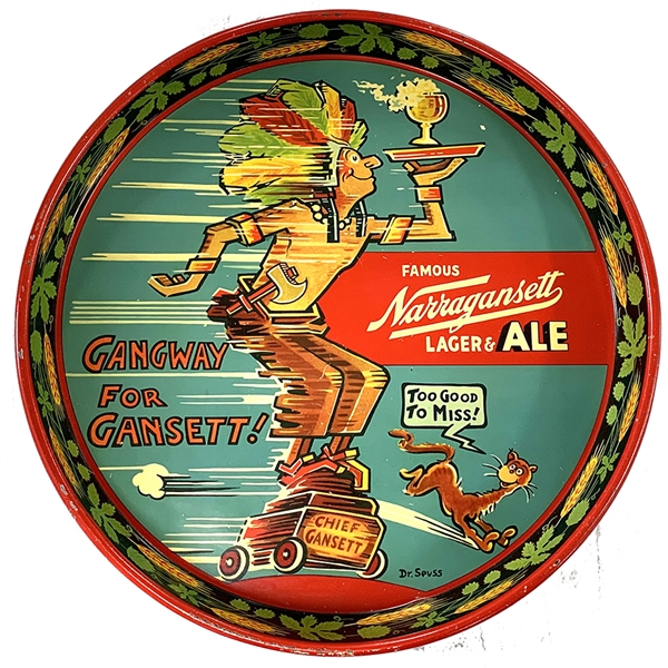 Narragansett Dr. Seuss Beer Advertising Tray 