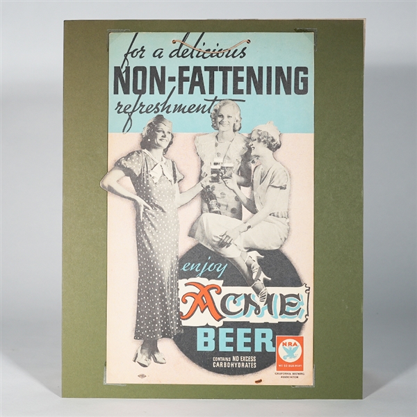 Acme Non-Fattening Beer Partying Ladies Diecut Sign MINTY 