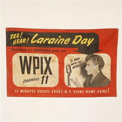 Krueger WPIX Channel 11 Laraine Day NY GIANTS Banner 