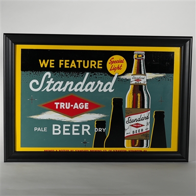 Standard Tru-Age Beer Tin Litho Sign or Menu Fragment 