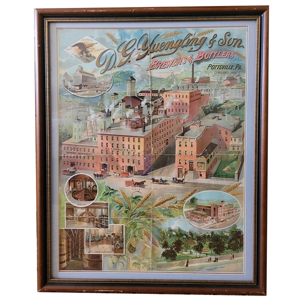 D.G. Yuengling Factory Scene Pre-prohibition Chromo-lithograph 