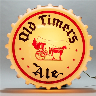 Old Timers Ale Horse Drawn Cart Bottle Cap Illuminated Sign MINTY 