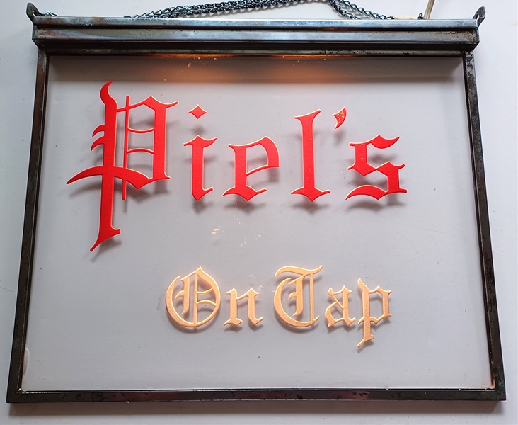 Piels On Tap Edge Lit Etched Glass Illuminated Sign 