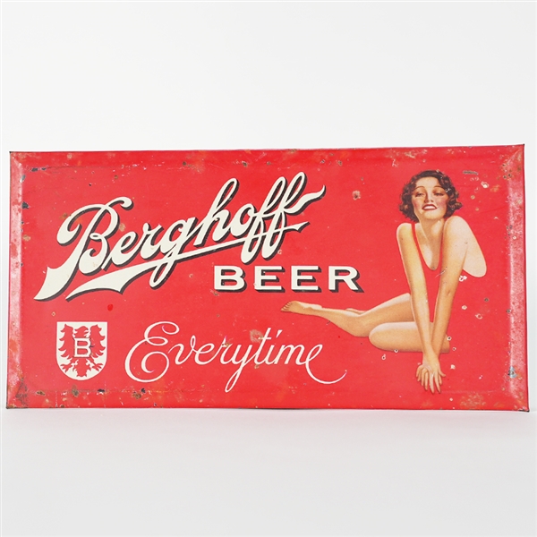 Berghoff Beer Lady Swimsuit TOC Sign RARE 