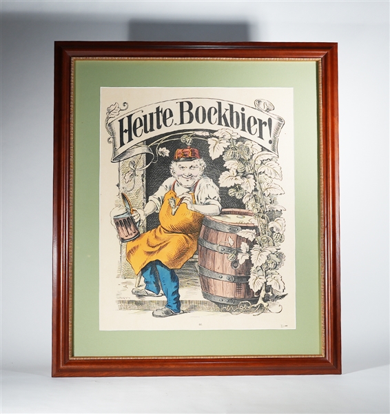 Heute Bockbier Bock Beer Today! Lithograph MINTY 